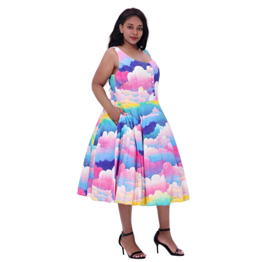 Heidi Rainbow Clouds Dress