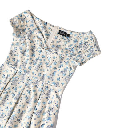 Dolly & Dotty Lily Cream Blue Butterflies Swing Dress