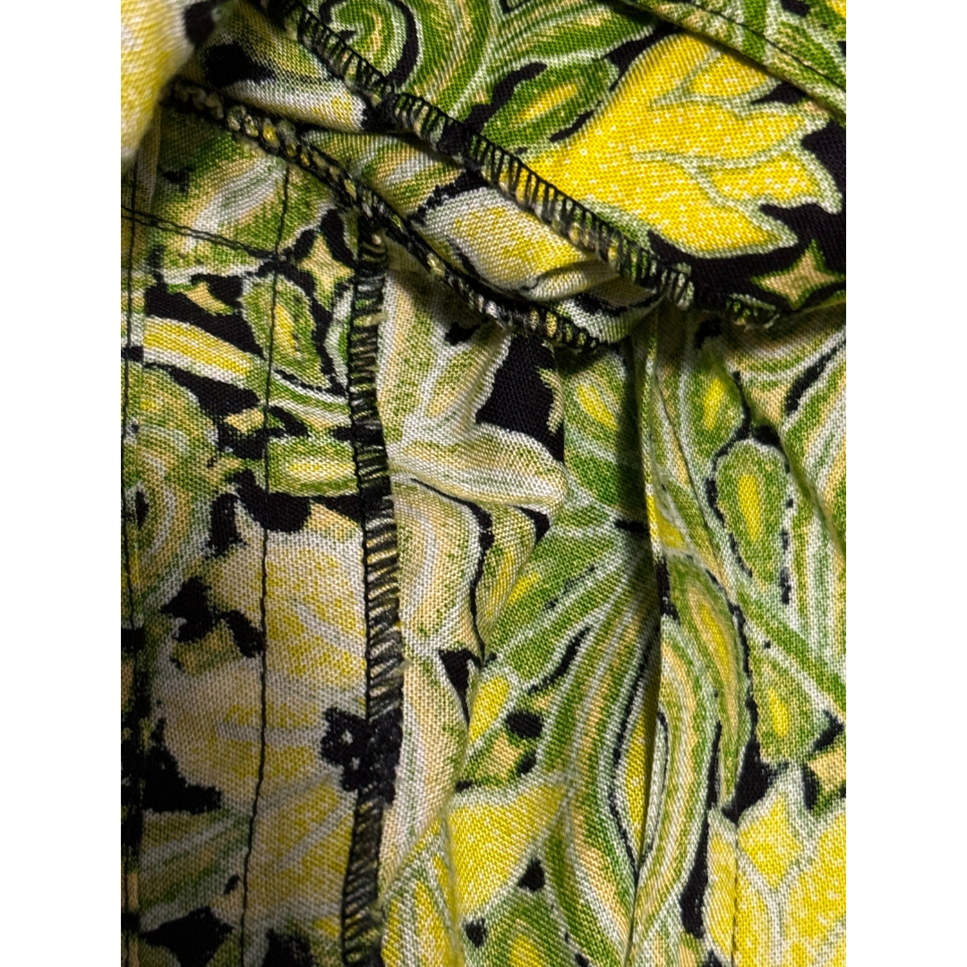 Stanely 70s Yellow & Green Patterned Blouse