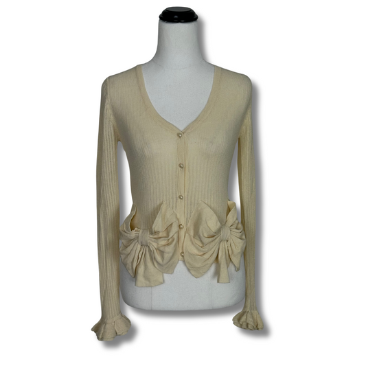 Alanna Hill Beige Cardi with Ruffles