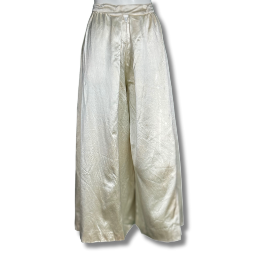 70s DISCO white satin palazzo pants!