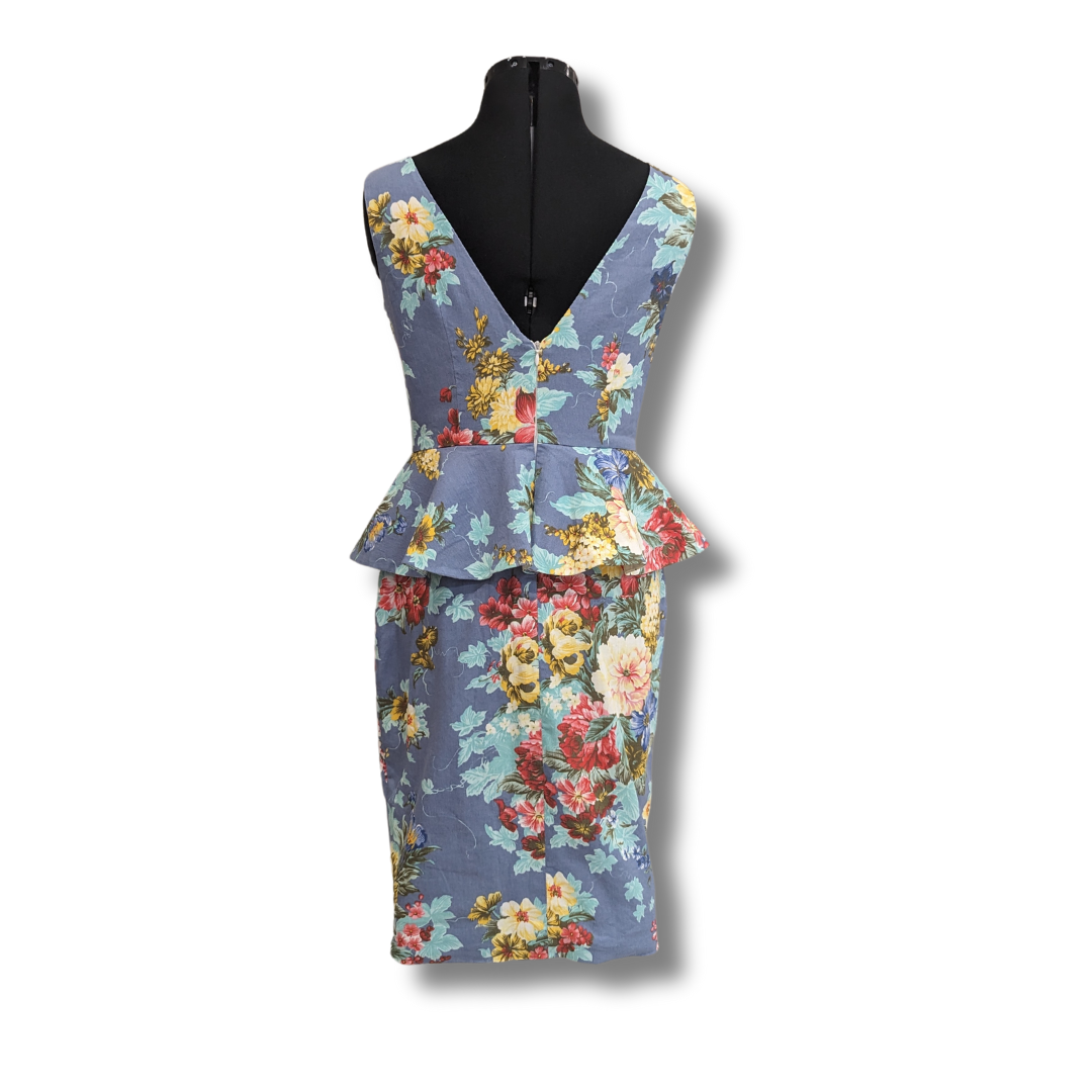 Studibaker Vintage Floral Peplum Dress