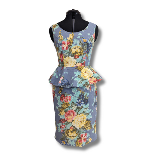 Studibaker Vintage Floral Peplum Dress