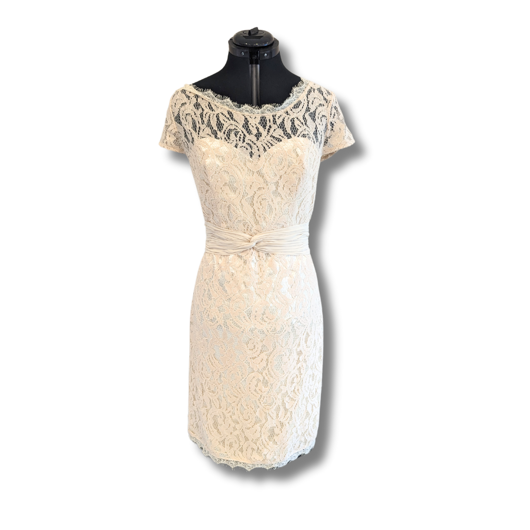 Unique Vintage White Lace Pencil Dress