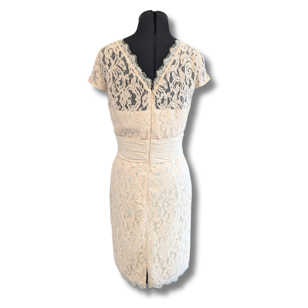 Unique Vintage White Lace Pencil Dress