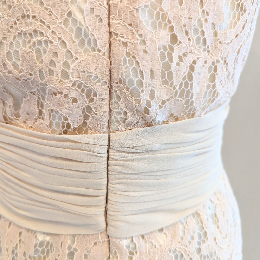 Unique Vintage White Lace Pencil Dress