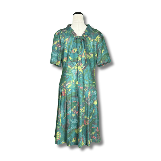 Vintage 1970s Abstract Print Dress