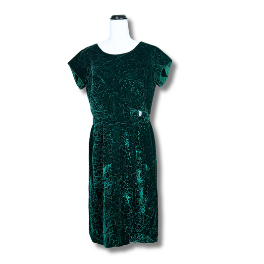 Vintage 50s Emerald Green Dress with Diamantes