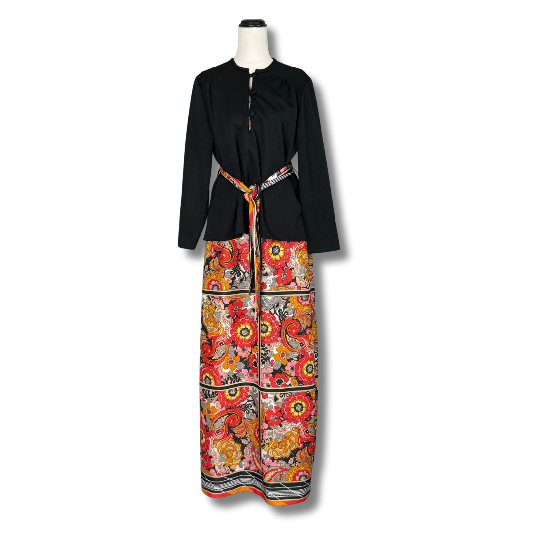 Better Half Vintage 1970s Boho Floral Maxi Skirt Set