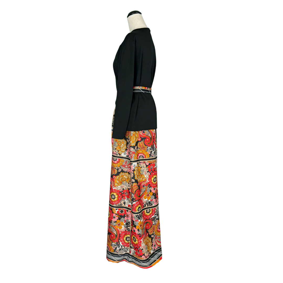 Better Half Vintage 1970s Boho Floral Maxi Skirt Set