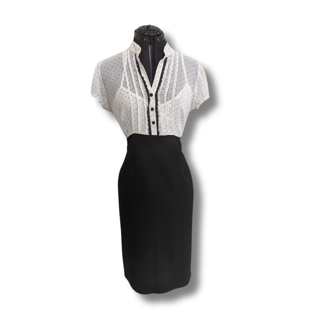 Black and White Pin Up Wiggle Dress