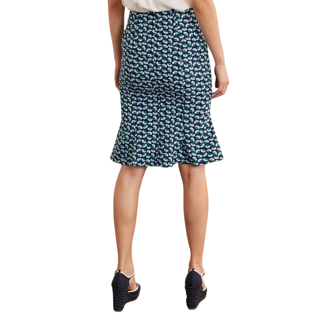 Boden Violet Skirt in Navy Daisy Petals