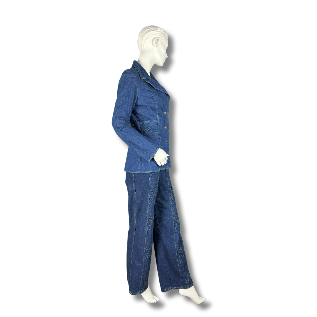 Bon Jour Paris Vintage 1970s Denim Suit