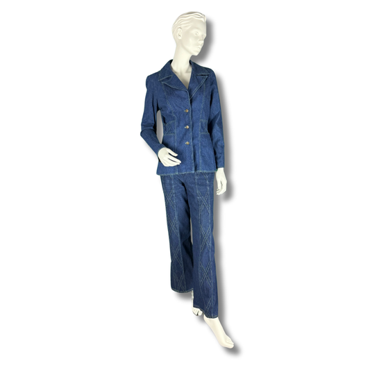 Bon Jour Paris Vintage 1970s Denim Suit