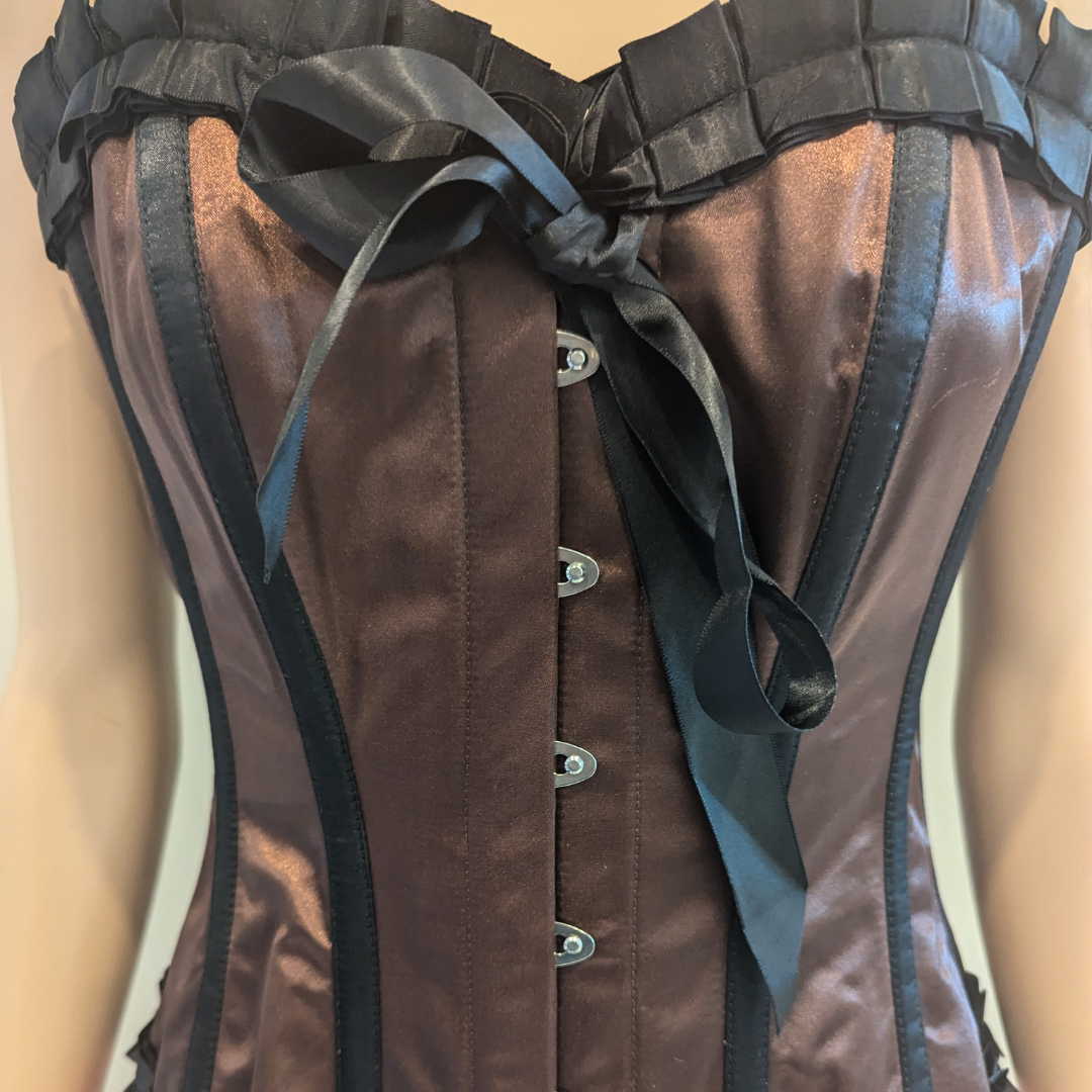 Corset Story Overbust Brown Corset with Black Stripes