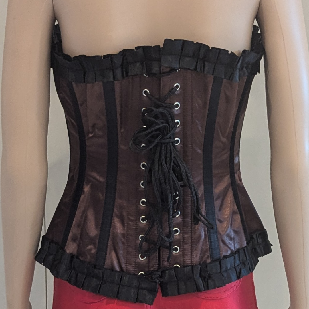 Corset Story Overbust Brown Corset with Black Stripes