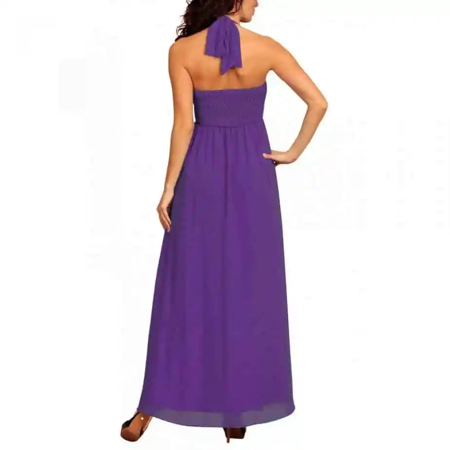 Dolly & Dotty Lynnette Chiffon Purple Evening Dress