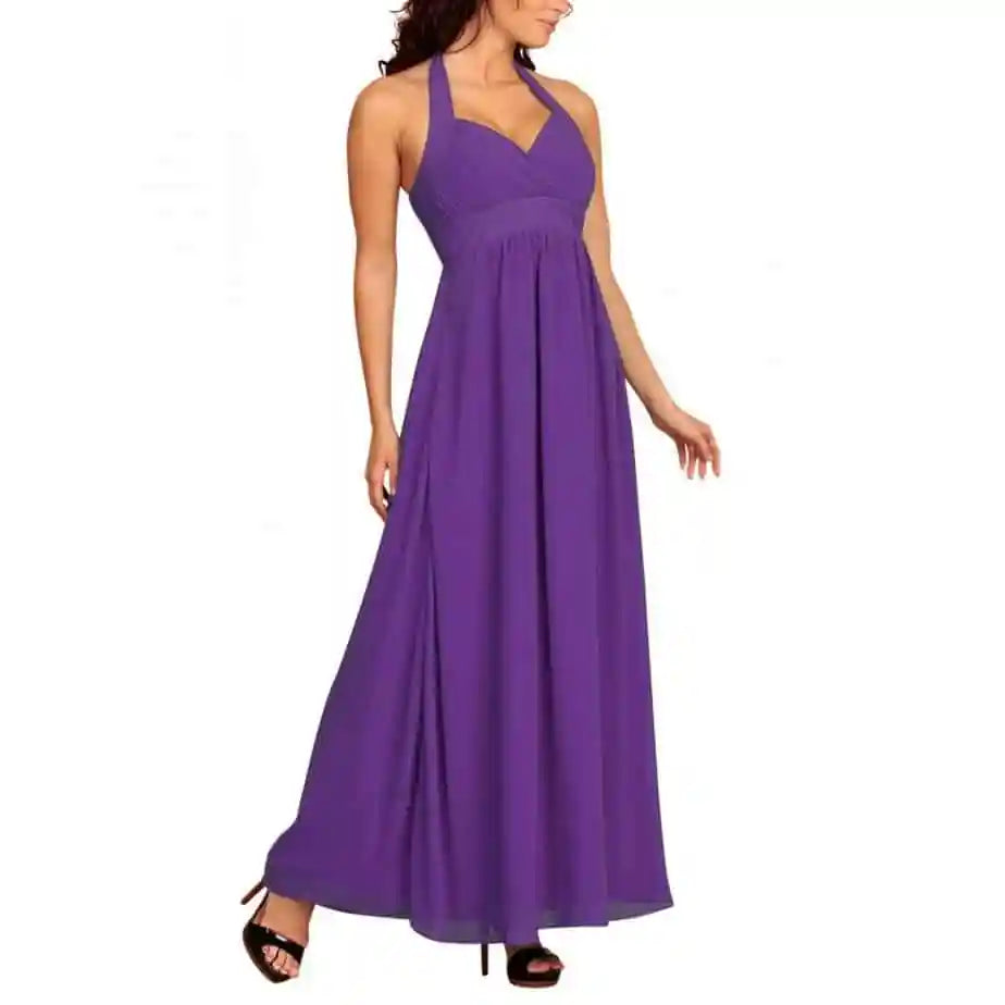 Dolly & Dotty Lynnette Chiffon Purple Evening Dress