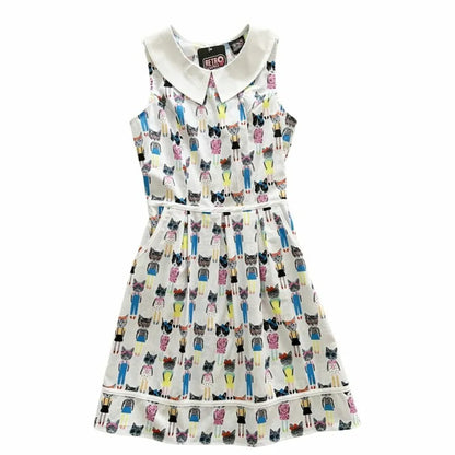 Cats Collared Dress