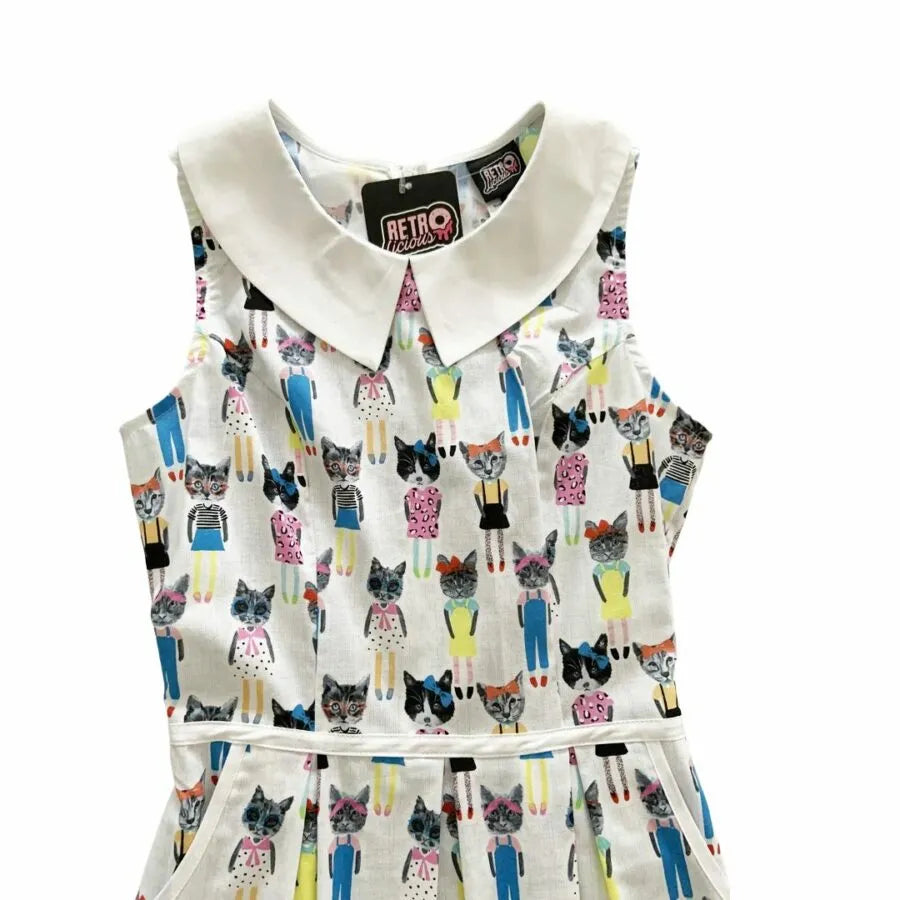 Cats Collared Dress