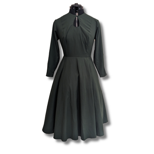 Banned Retro Forest Green Keyhole Fit and Flare Dress