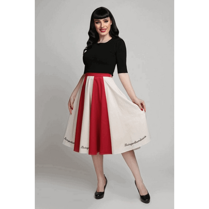 Collectif Lola Le Cirque Black & White Swing Skirt