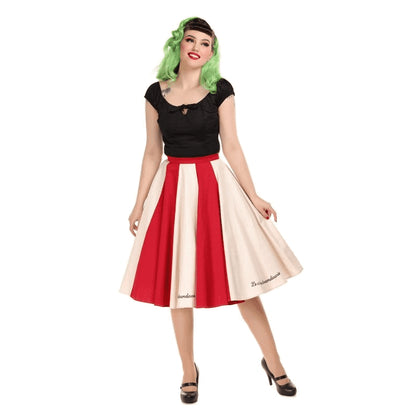 Collectif Lola Le Cirque Black & White Swing Skirt