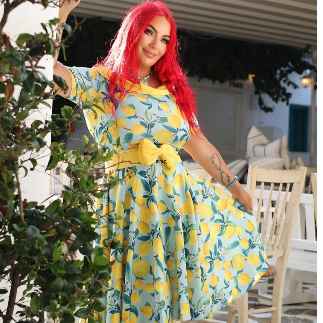 Dolly & Dotty Lemon Print Darlene Dress