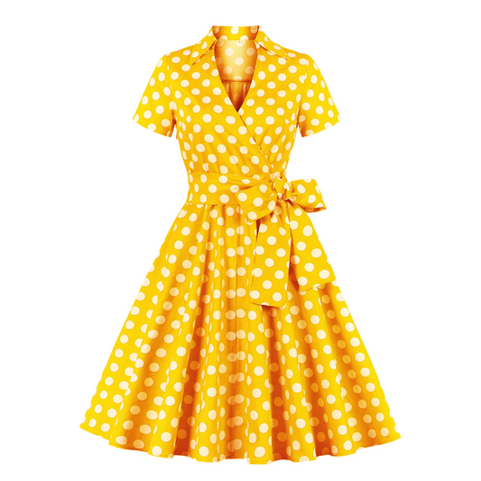 Miss Dotty Swing Dress in Yellow - APRIL 2025 PREORDER!