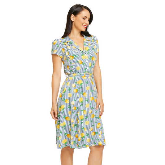 Evita Lemon Print Dress