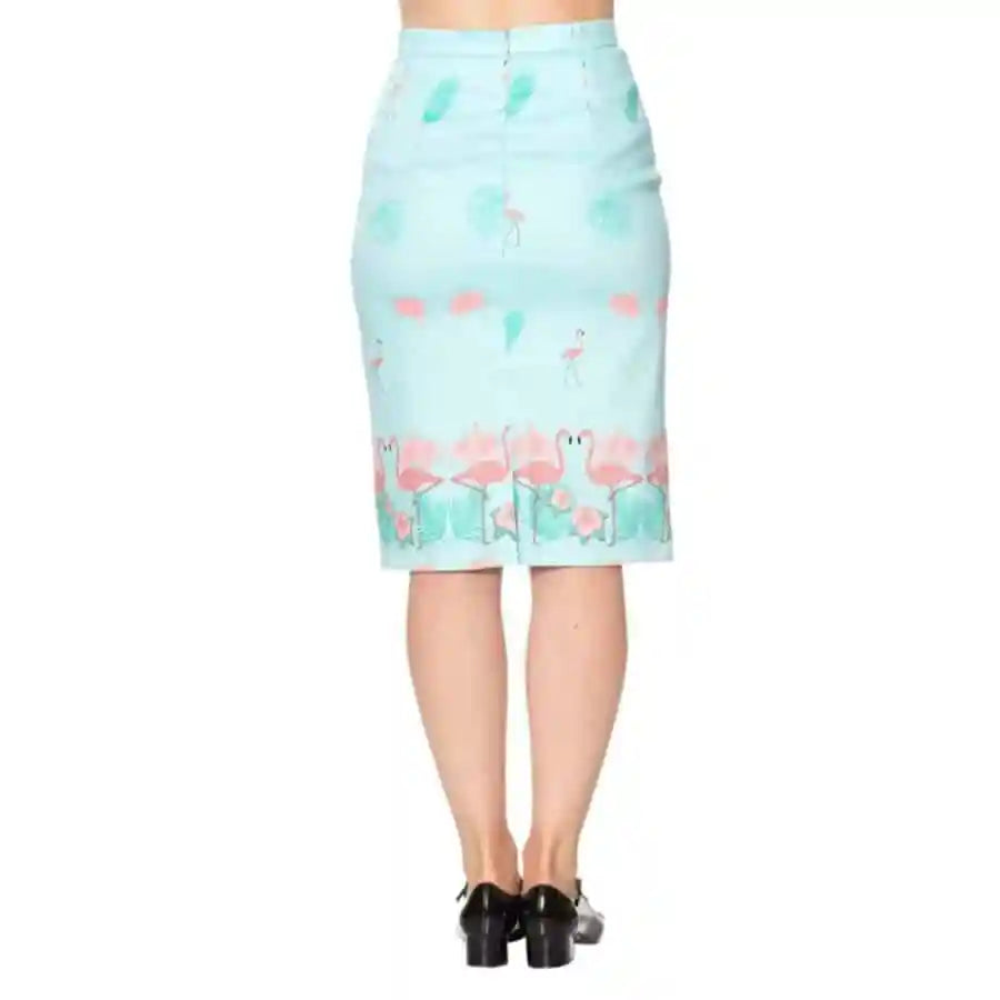 Banned Retro Flamingo Wiggle Skirt