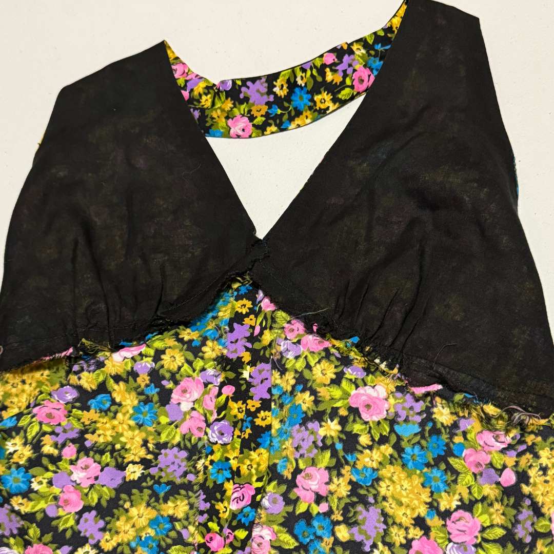 Floral Vintage 70s Halter Dress & Top Set