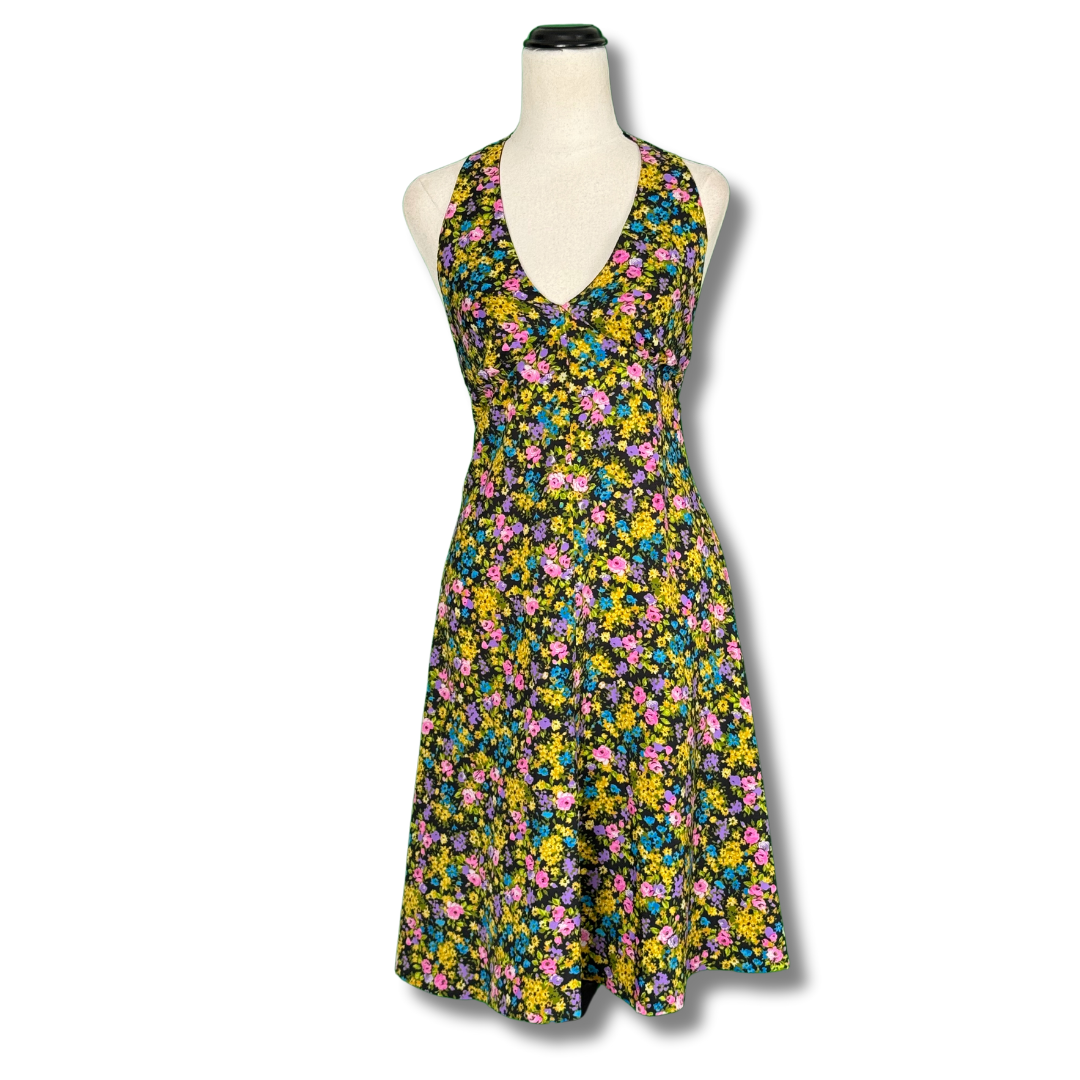 Floral Vintage 70s Halter Dress & Top Set