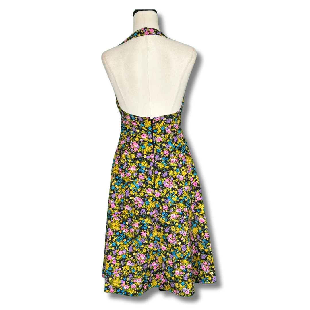 Floral Vintage 70s Halter Dress & Top Set