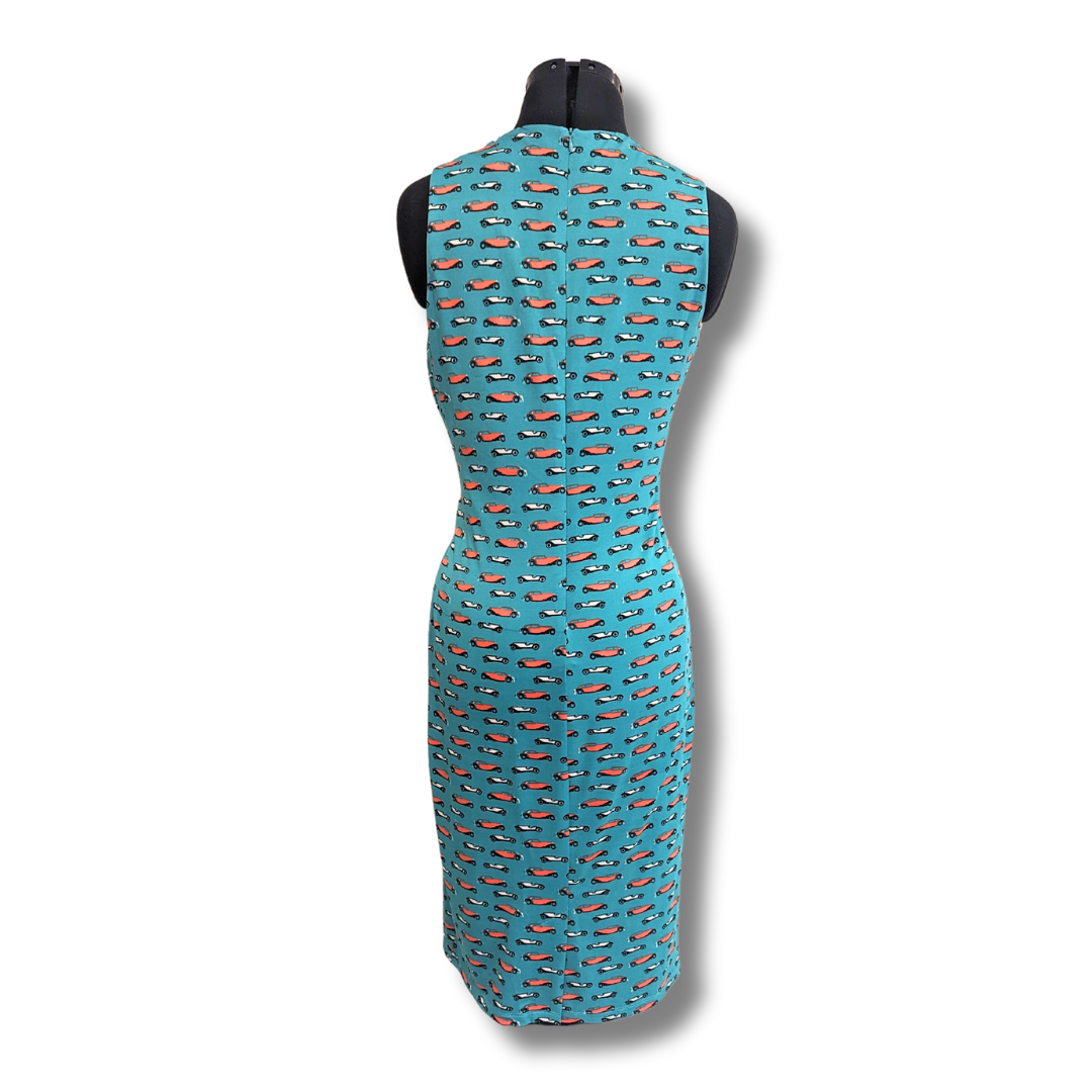 Bettie Page by Tatyana Aqua Hot Rod Wiggle Dress