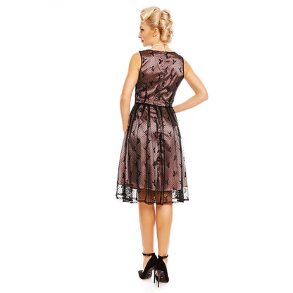 Dolly & Dotty Pink Annie Dress with Black Lace