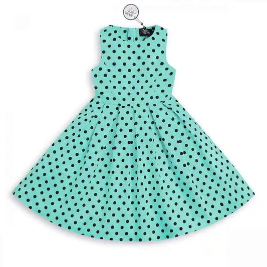 Dolly & Dotty Kids Turquoise & Black Annie Dress