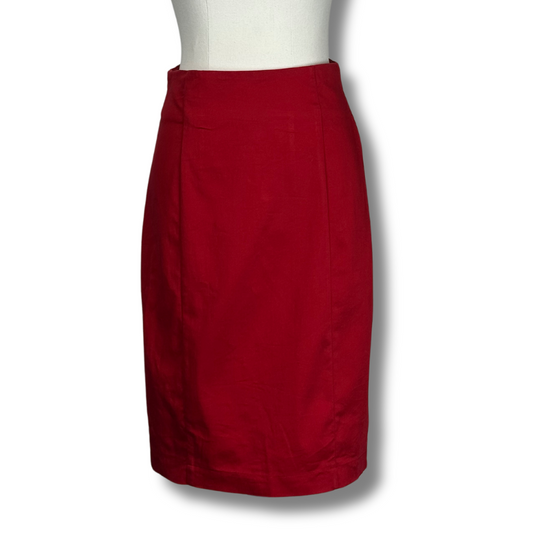 Kitten d'Amour Red Pencil Lace Up Skirt