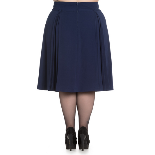 Hell Bunny Kennedy Skirt in Navy