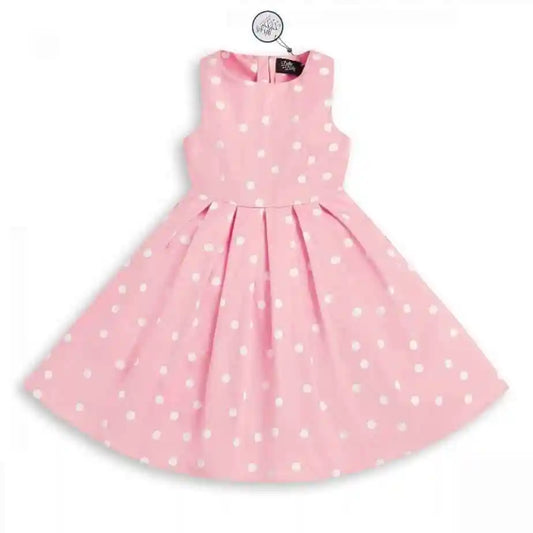 Dolly & Dotty Kids Pink & White Annie Dress