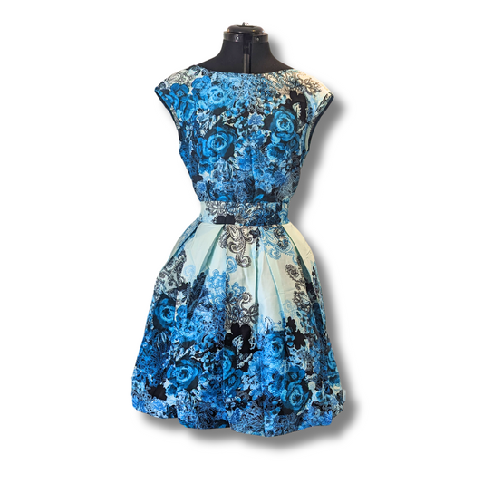 Lady V London Teal Floral Leila Dress