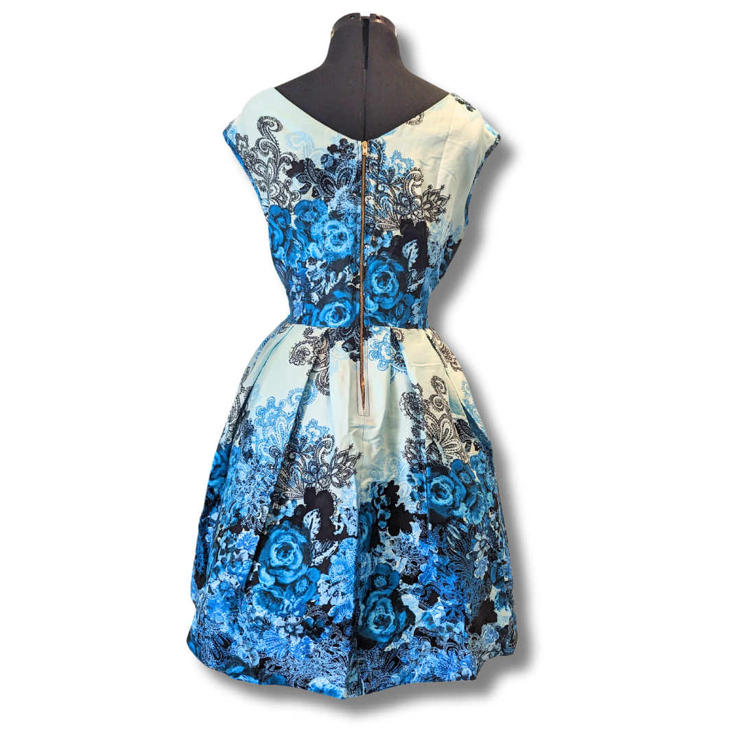 Lady V London Teal Floral Leila Dress