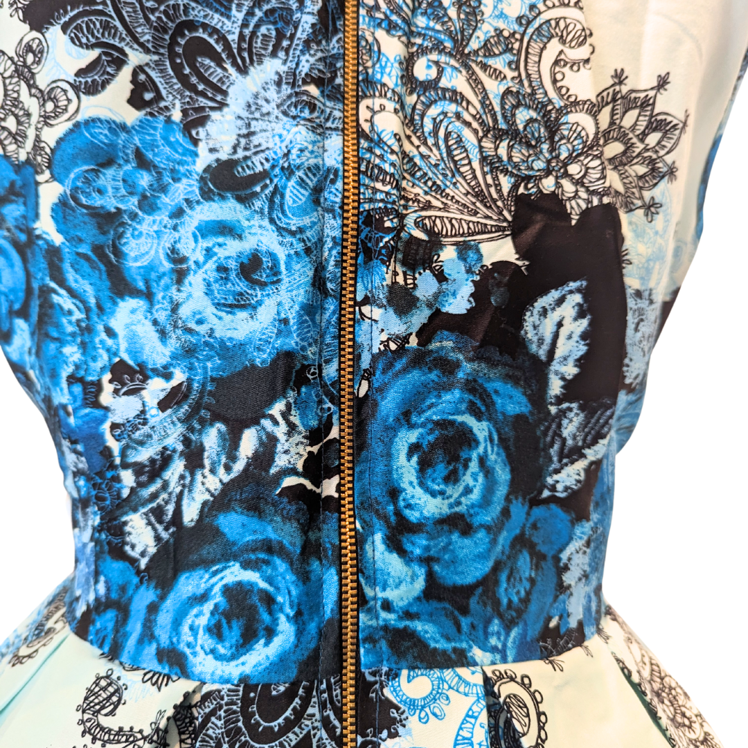 Lady V London Teal Floral Leila Dress