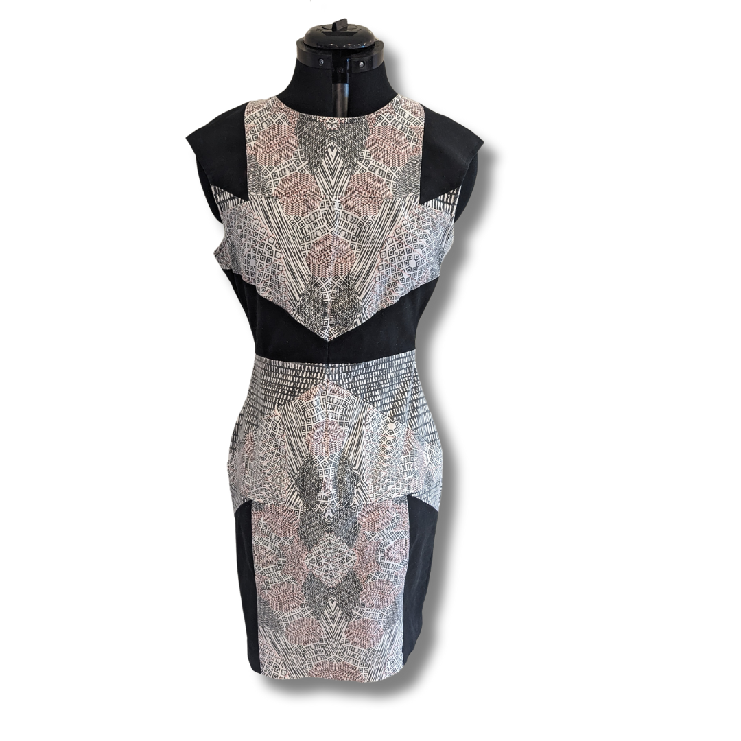 Oxford Womens Vintage 1980s Geometric Pencil Dress