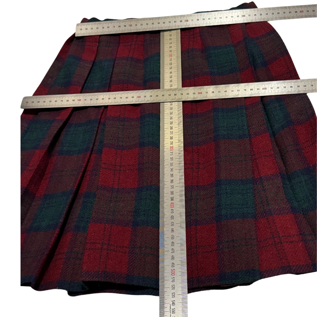 Vintage 1970s Red & Green Plaid Skirt