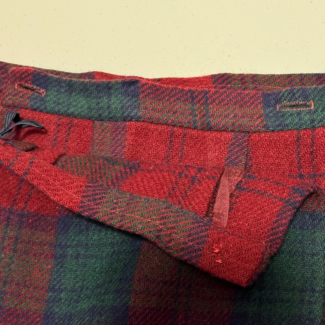 Vintage 1970s Red & Green Plaid Skirt