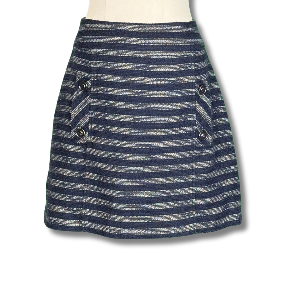 Review Vintage 2000s Navy Striped Mini Skirt