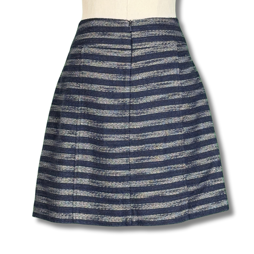 Review Vintage 2000s Navy Striped Mini Skirt