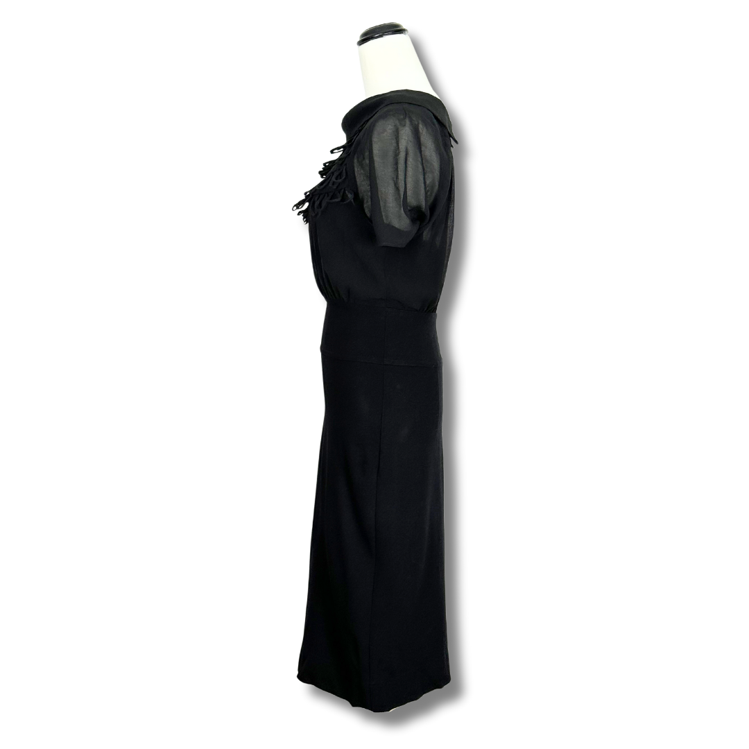 Review Black Chiffon Slinky Dress