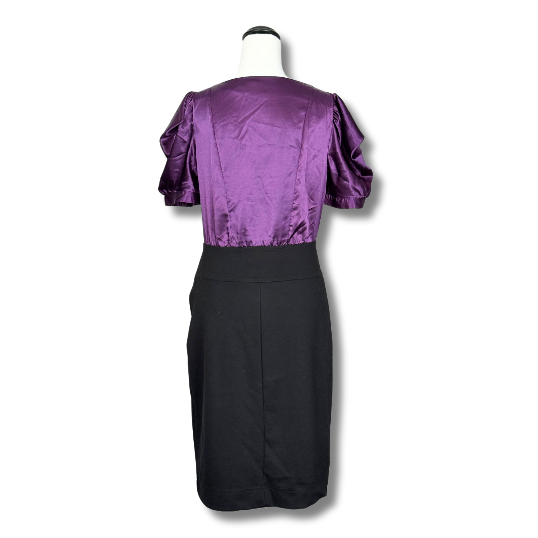 Review Purple & Black Office Dress